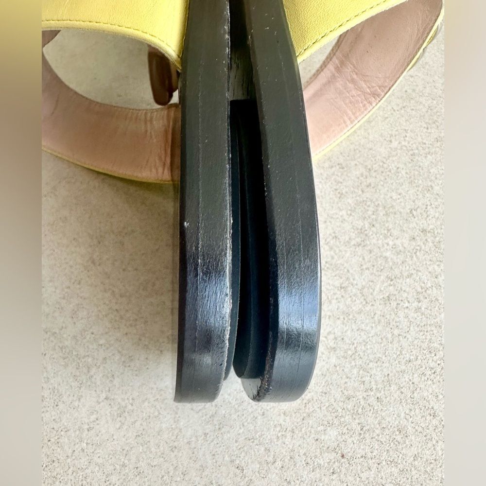Gucci GG Marmont  Flip Flop Sandals Pastel Yellow Flat Thong Slides EU36.5 US6.5 - Picture 9 of 12